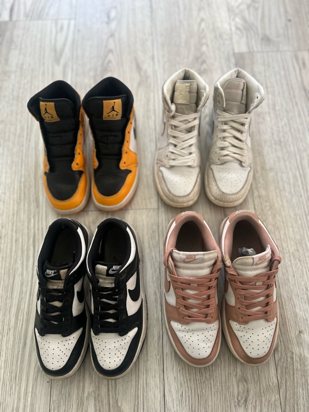 Nike Kids Sneaker bundle of four in Black, Yellow, White, Pink